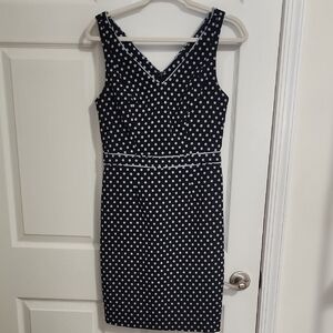 The Limited Black and White Polka Dot Midi Dress